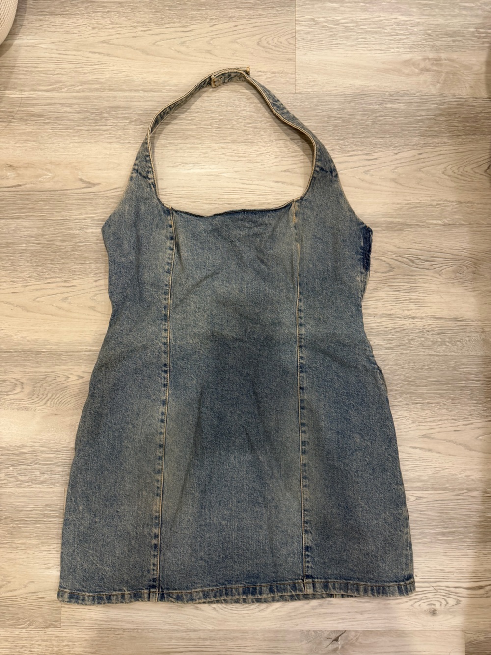 Zara Denim Halter Jeans Dress - Blue